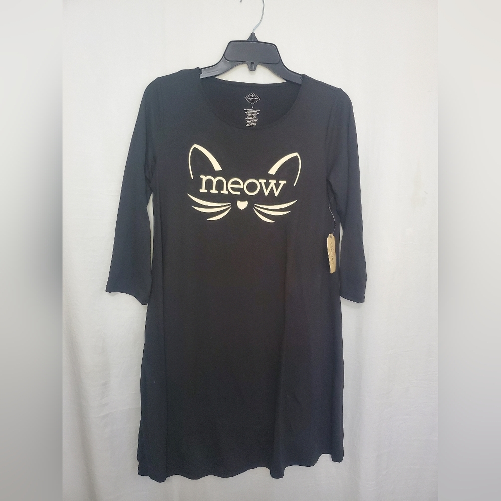 NWT Black and White Meow Women’s St. John’s Bay Dress Size Small